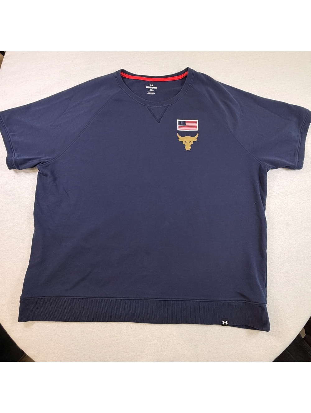 Under Armour Project Rock US Flag Bull Short Sleeve Crew 3XL